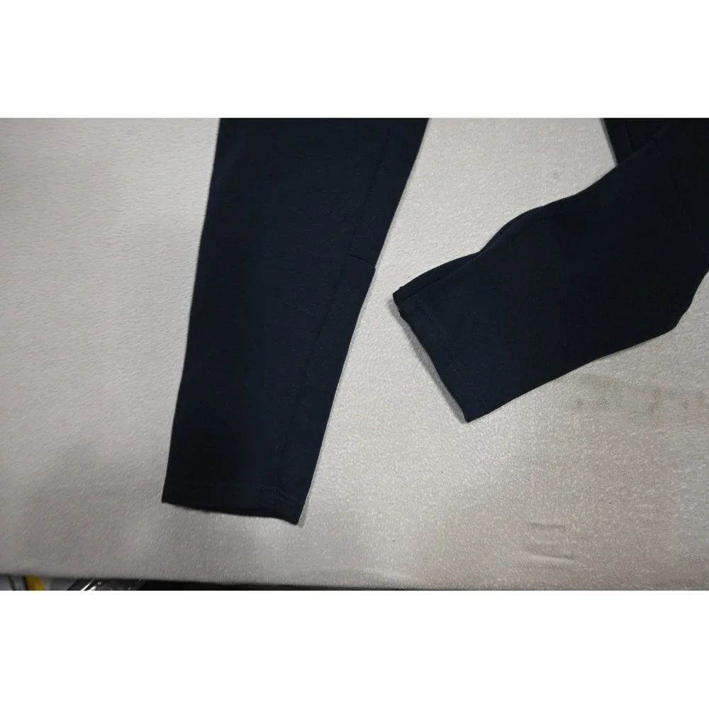 Adidas Sweat Pants Mens Medium Navy Blue Ankle Zip Tapered Joggers Excellent